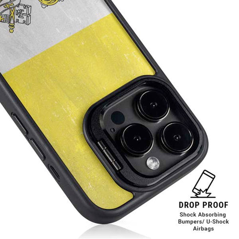 Vatican City Flag Distressed iPhone 16 Pro Kickstand Case